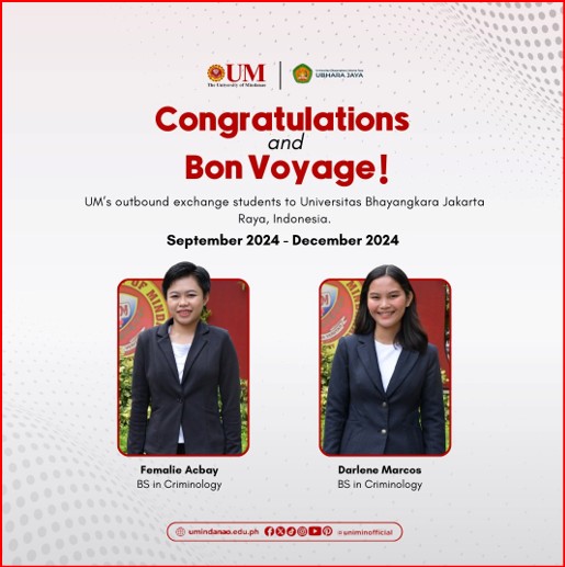 Global Horizons: University of Mindanao College of Criminal Justice Education students embarked on an Exchange Program at Universitas Bhayangkara Jakarta Raya, Indonesia